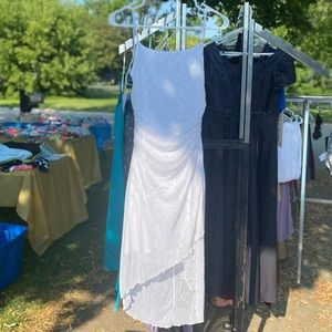 Taboo Vintage Asymmetric White Floor Length Gown